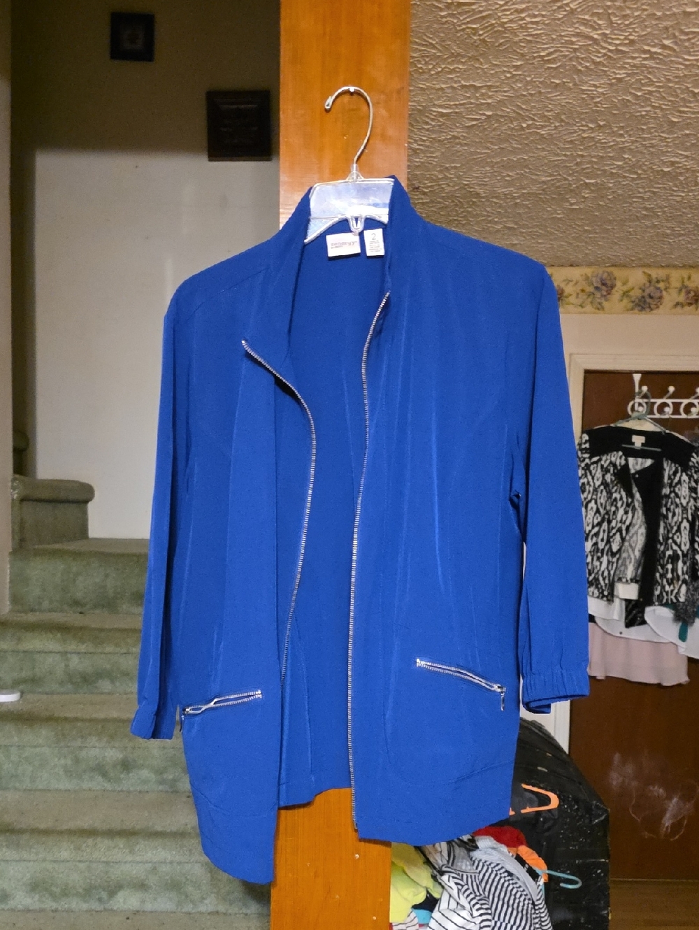 Women's Royal Blue Zip-Front Blazer Jacket
